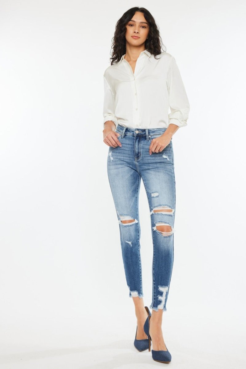 Kancan High Rise Frayed Ankle Skinny Jeans - Bottoms Sale